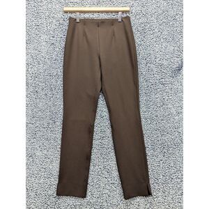 Via Masini 80 High Rise Pull On Pants Size 40 Knit Crop Tapered Stretch Brown